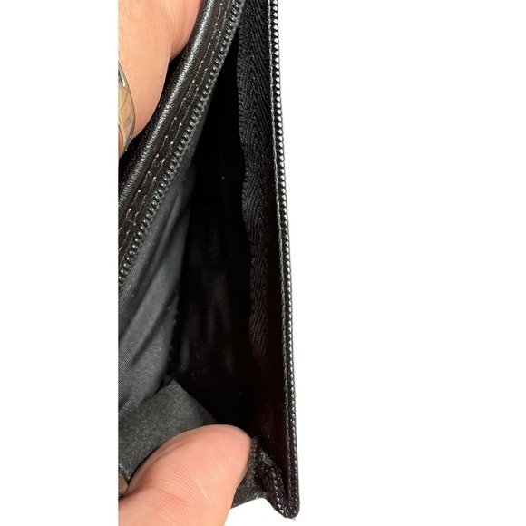 Buxton Double Zip Leather Organizer Wallet Black Unused With Mirror 6"x4" - Picture 10 of 14